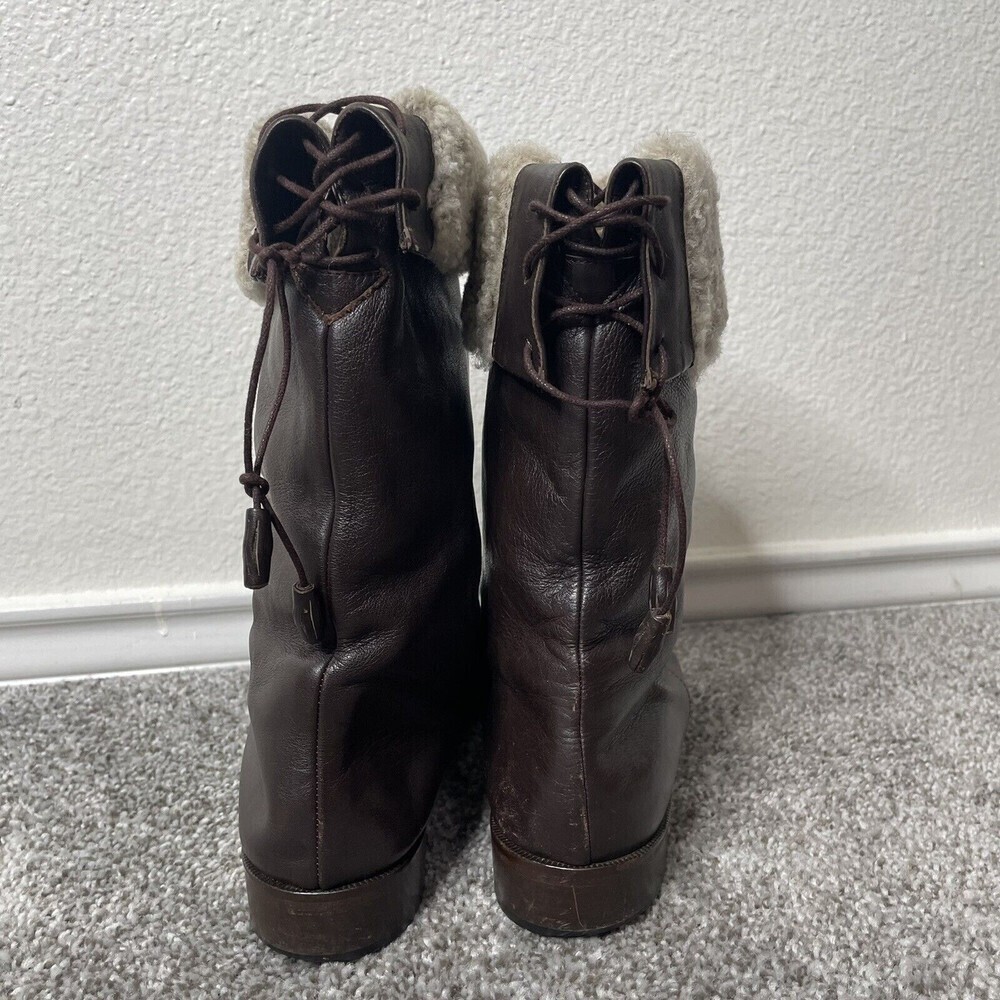 Sesto Meucci Italy Brown Leather Zip Ankle Fashion Boots Womens Size 8 N - Picture 4 of 12